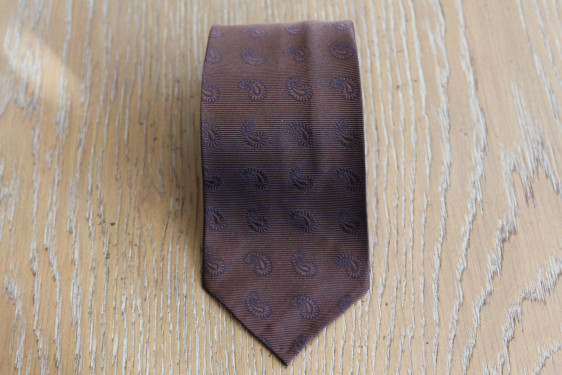 Silk tie brown design cashmere